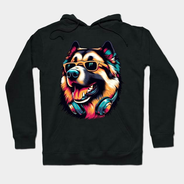 Anatolian Shepherd Smiling DJ in Japanese Art Hoodie by ArtRUs